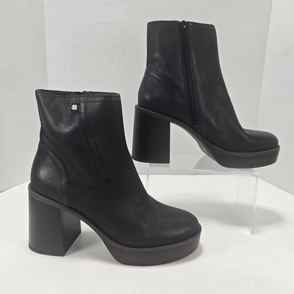 Lucky Brand Shoes - *NWOT* Lucky Brand Olliner Platform Chunky Heeled Black Boots Size 8.5 Women's
